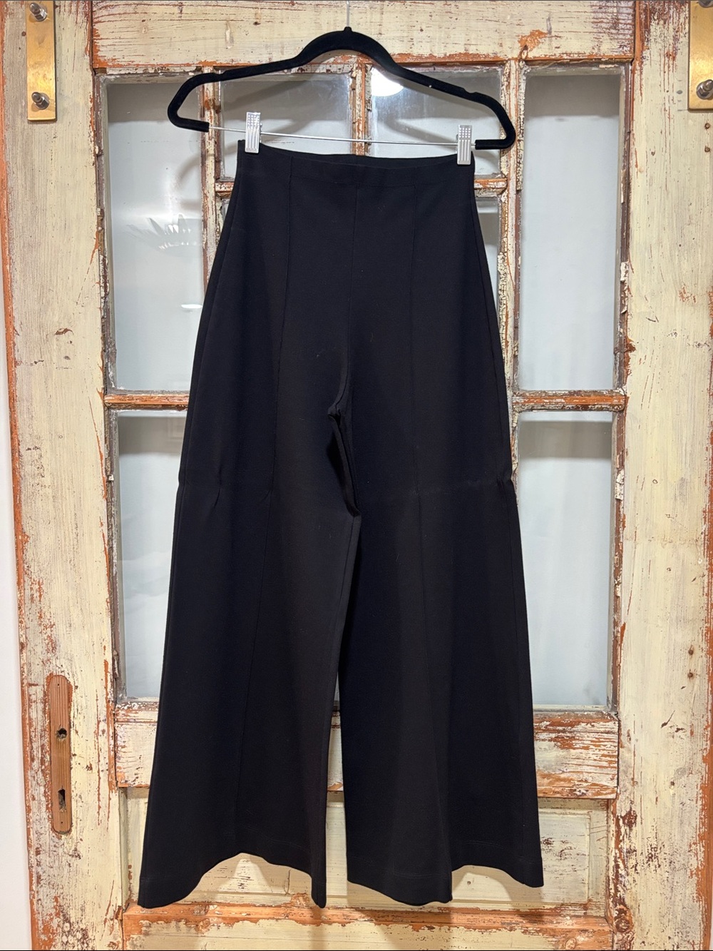 High-Rise Black Wide-Leg Women's Pants